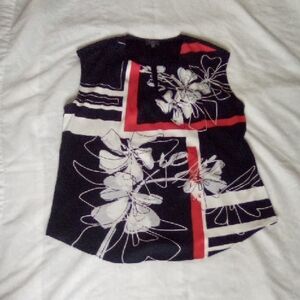 The Limited Floral Sleeveless Top - Black and Red